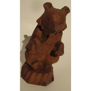 Hand Carved wooden grizzly bear cabin wilderness decor